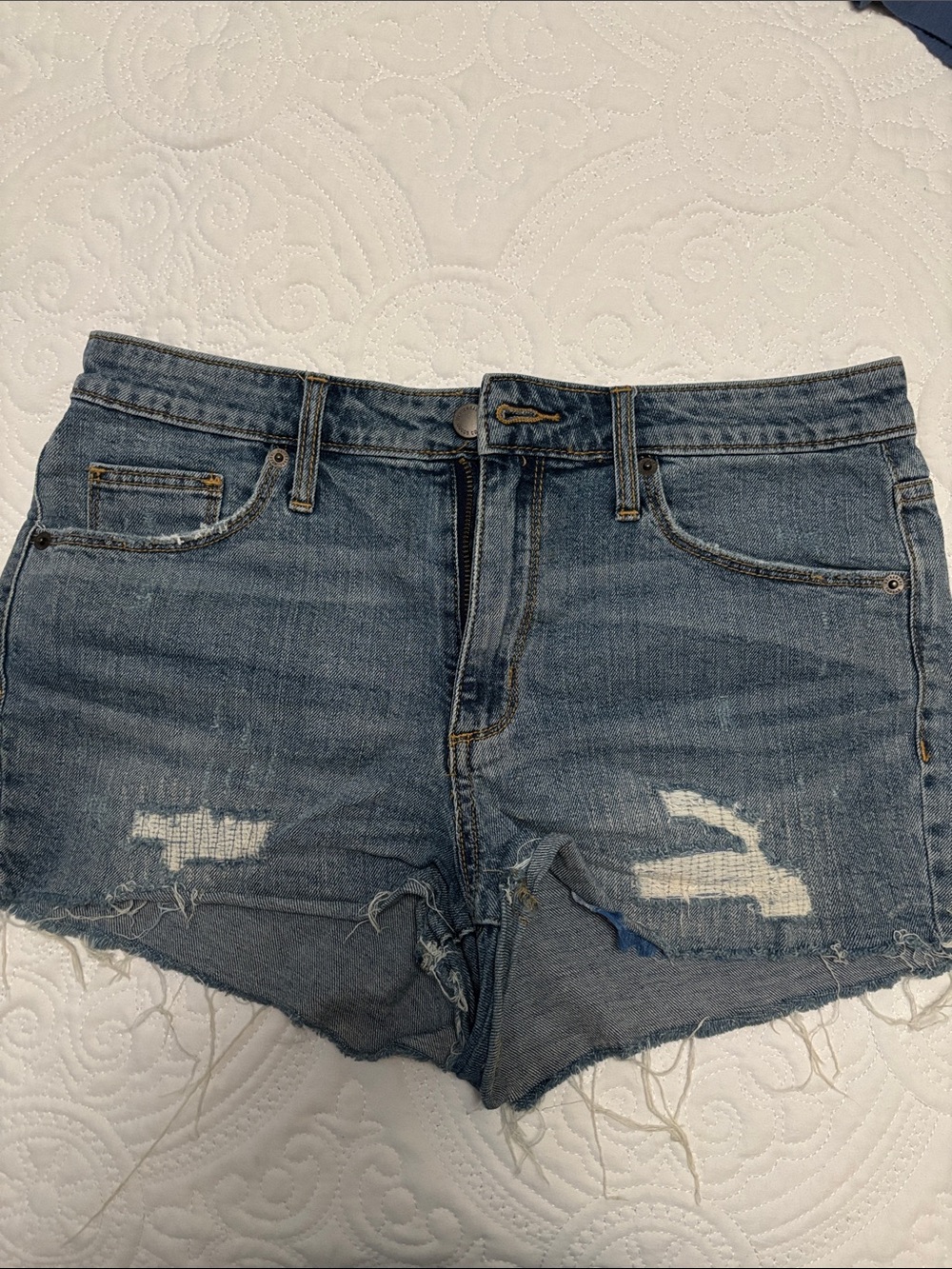 Universal Thread Medium Blue Distressed Denim Shorts
